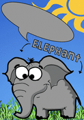L'éléphant dessin animé à compléter